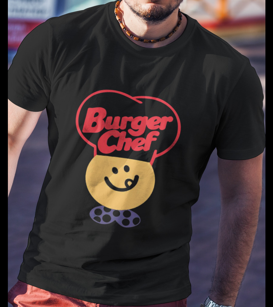 Burger Chef Happy Smiley Face With Chef Hat T-Shirt