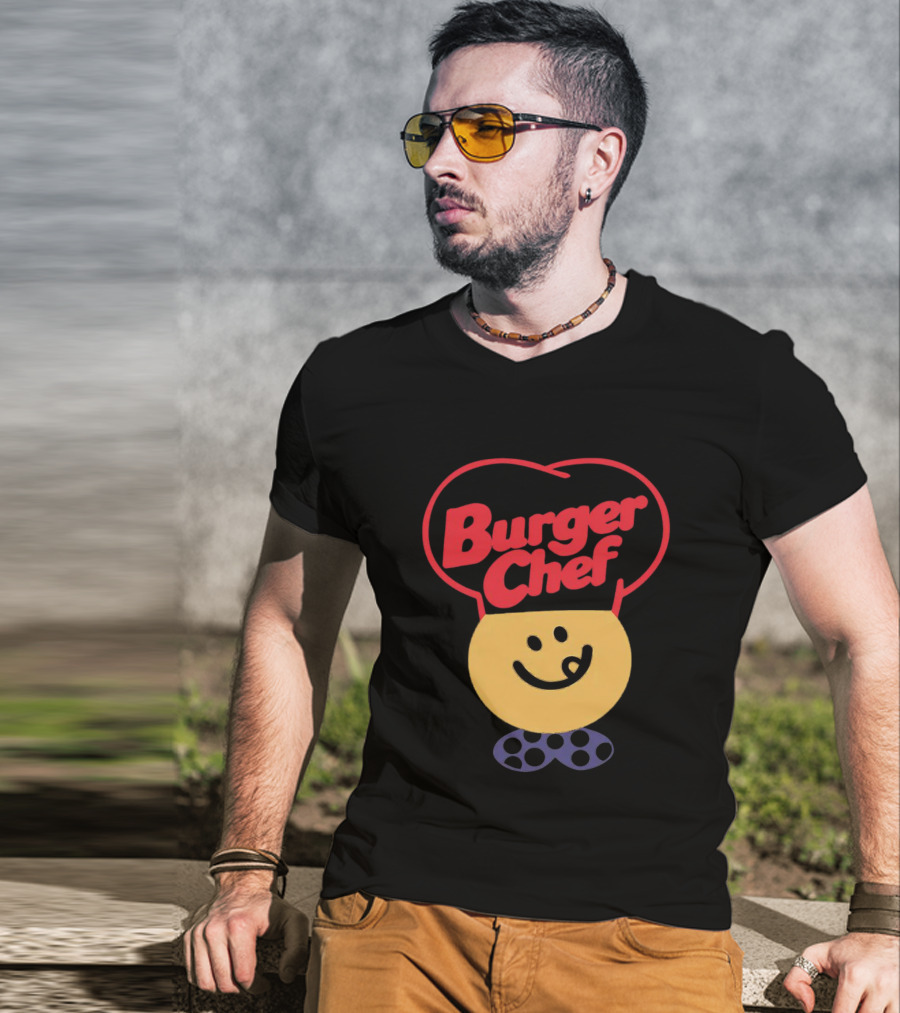 Burger Chef Happy Smiley Face With Chef Hat T-Shirt