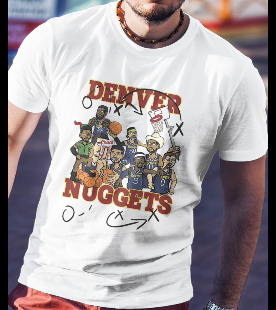 Denver Nuggets Cartoon Players Jokic Basketball Team T-Shirt