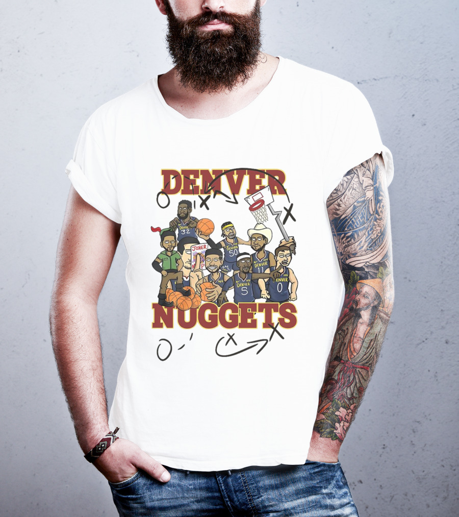 Denver Nuggets Cartoon Players Jokic Basketball Team T-Shirt