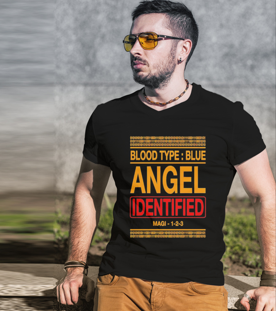 Blood Type Blue Angel Identified Magi 1-2-3 Binary Code T-Shirt