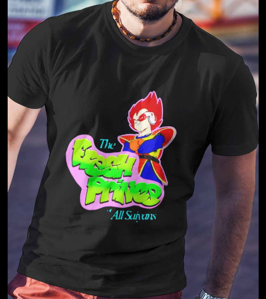The Fresh Prince Of All Saiyans Vegeta Cartoon Mashup T-Shirt