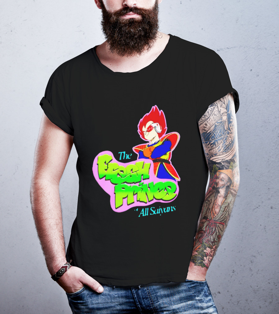 The Fresh Prince Of All Saiyans Vegeta Cartoon Mashup T-Shirt