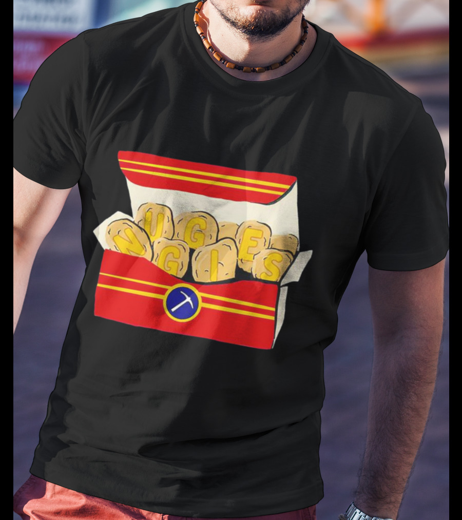 Denver Nuggets Chicken Nuggets Box With Basketball T-Shirt