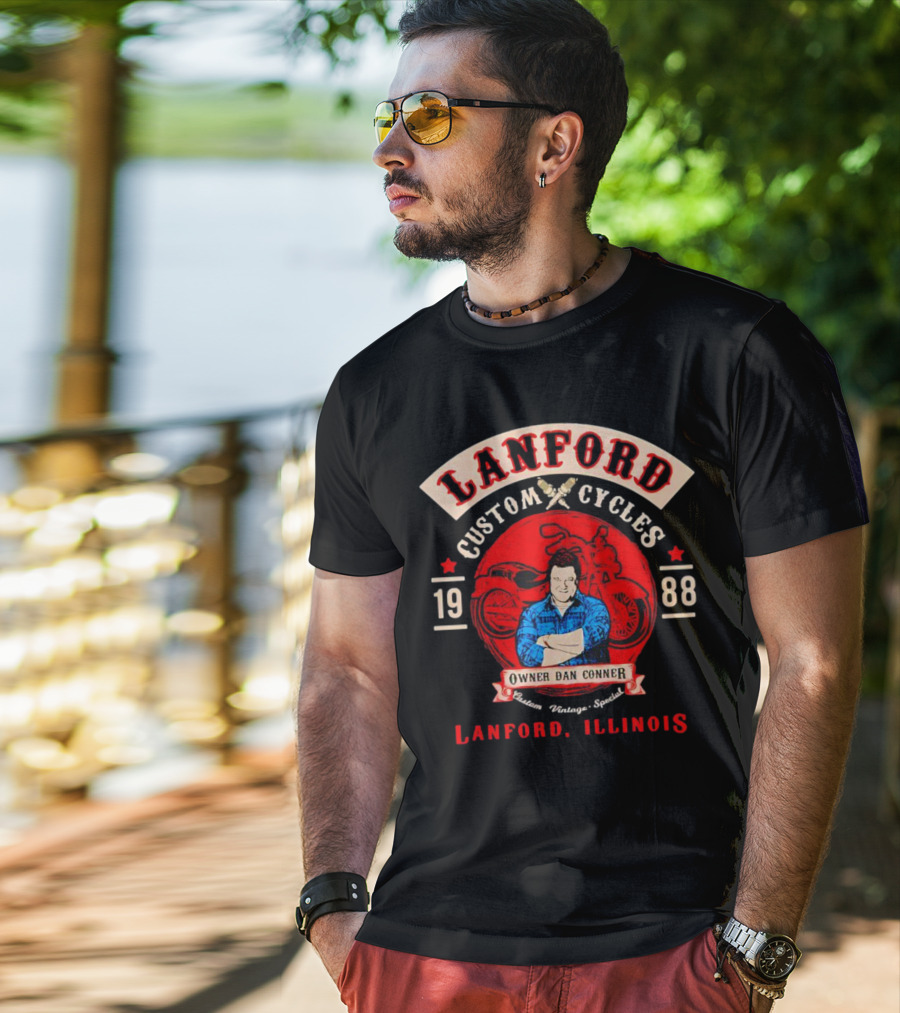 Lanford Custom Cycles Owner Dan Conner 1988 Vintage Special Lanford Illinois T-Shirt