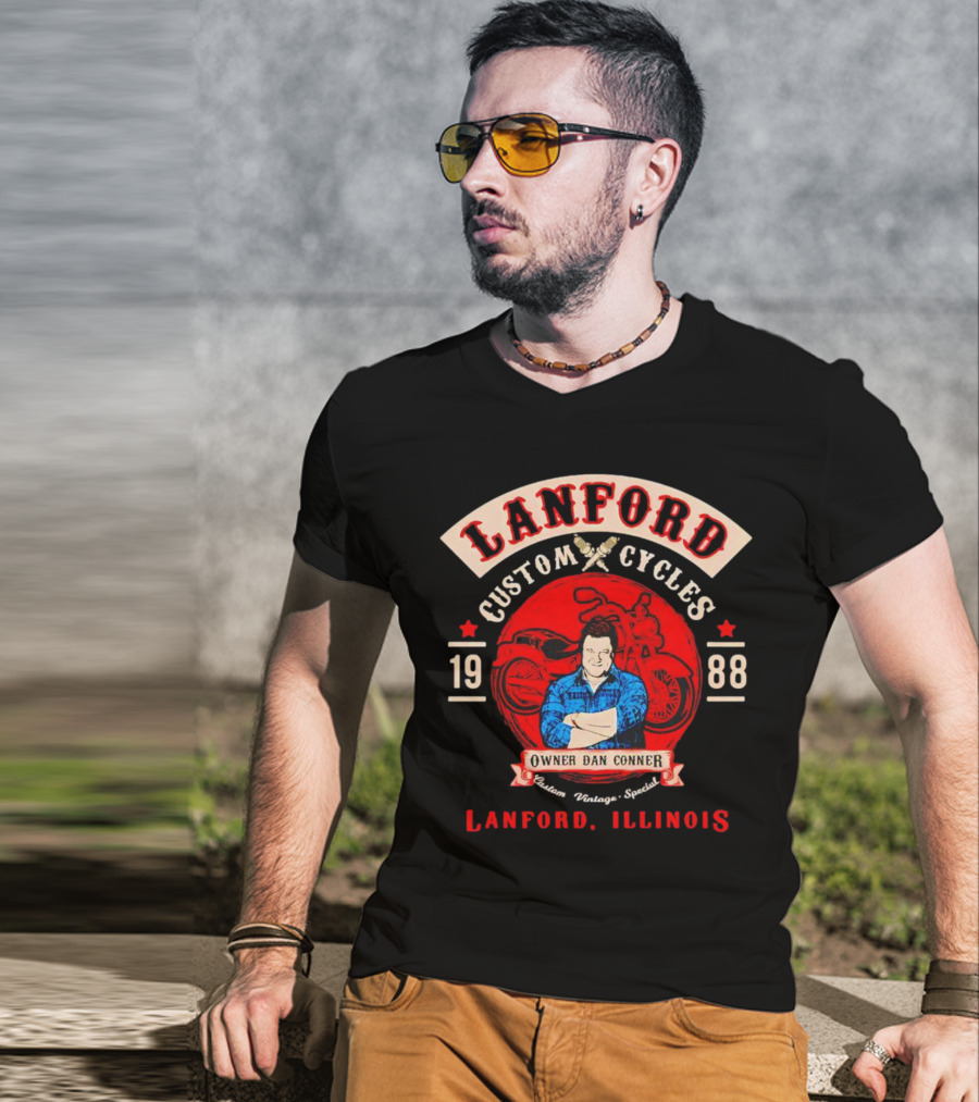Lanford Custom Cycles Owner Dan Conner 1988 Vintage Special Lanford Illinois T-Shirt