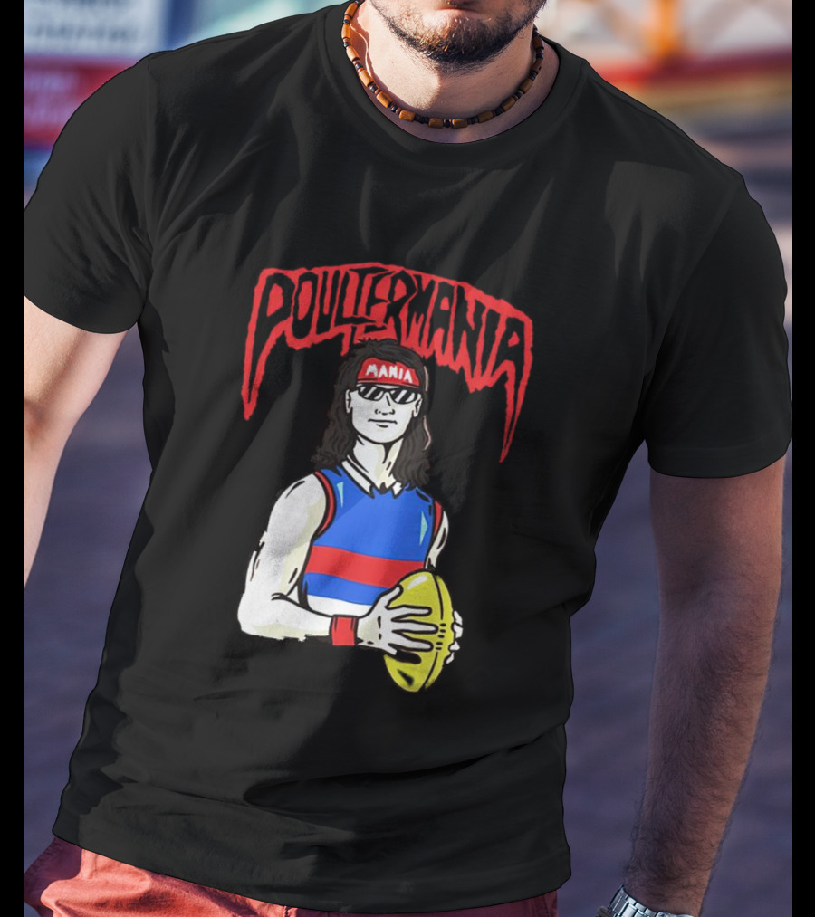 Poultermania Mania Red Headband Football Player With Yellow Ball T-Shirt