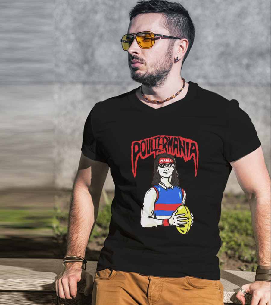 Poultermania Mania Red Headband Football Player With Yellow Ball T-Shirt
