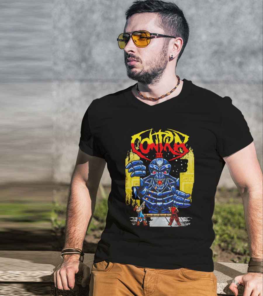 Contra III Robo Corpse Battle Boss Retro Gaming T-Shirt