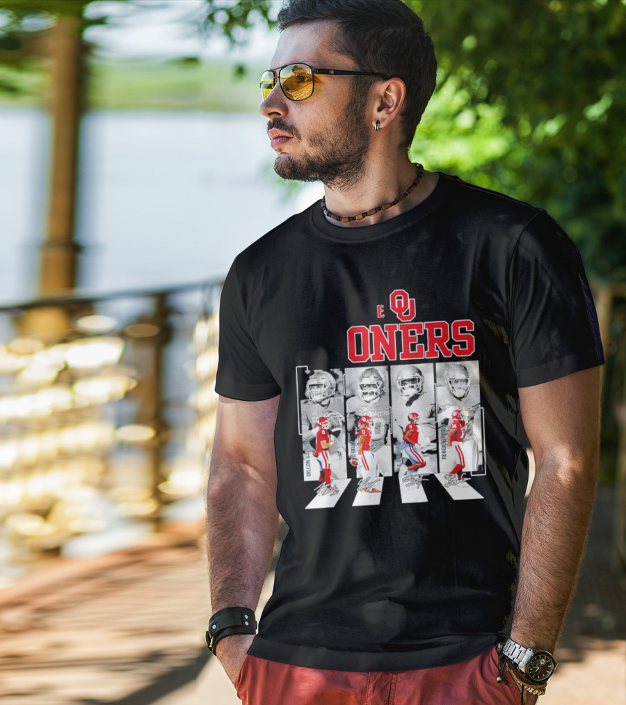 Oklahoma Sooners Football Abbey Road Dillon Gabriel Signatures T-Shirt