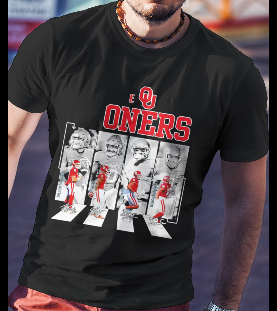 Oklahoma Sooners Football Abbey Road Dillon Gabriel Signatures T-Shirt