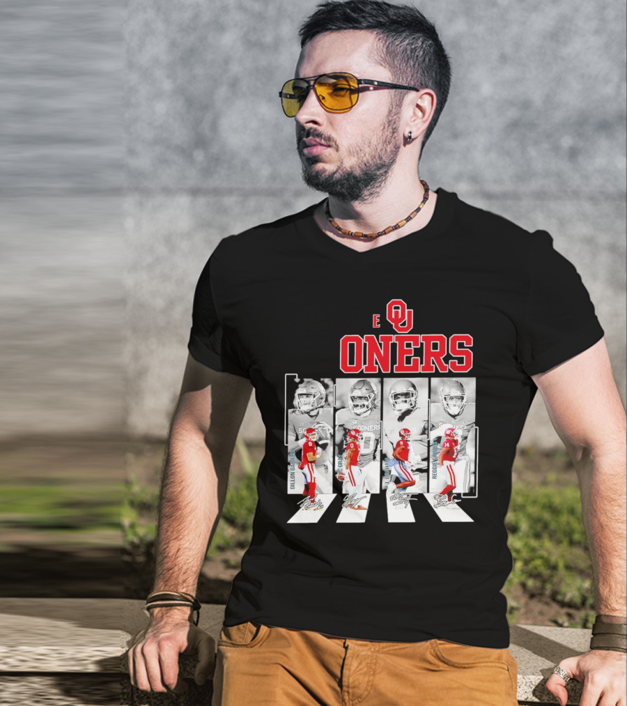 Oklahoma Sooners Football Abbey Road Dillon Gabriel Signatures T-Shirt