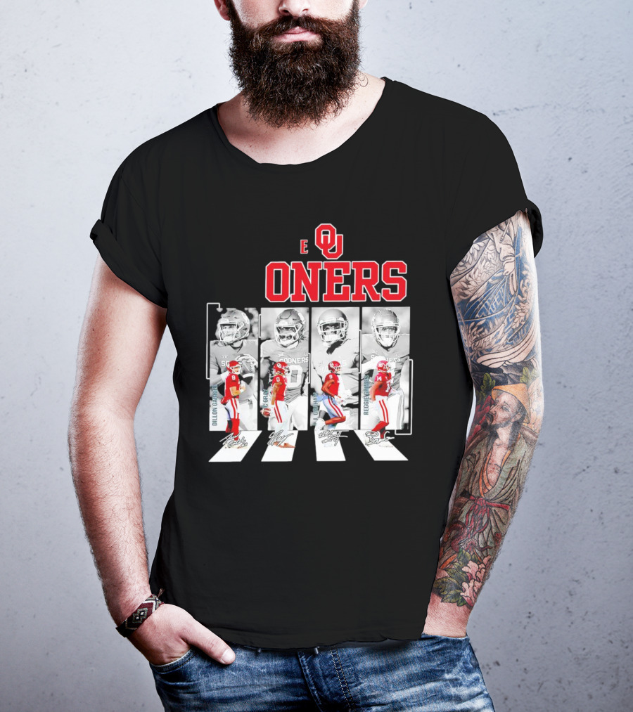 Oklahoma Sooners Football Abbey Road Dillon Gabriel Signatures T-Shirt