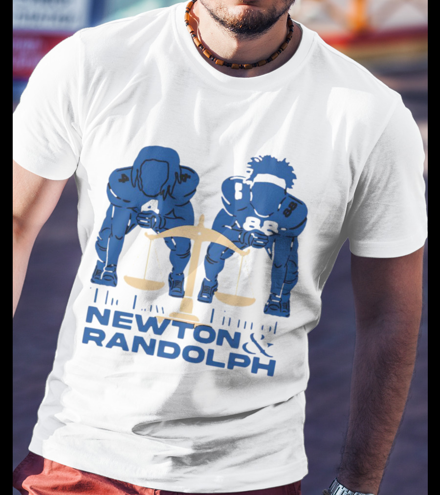 Johnny Newton And Keith Randolph The Law Firm Of Newton And Randolph Football Justice Scales T-Shirt