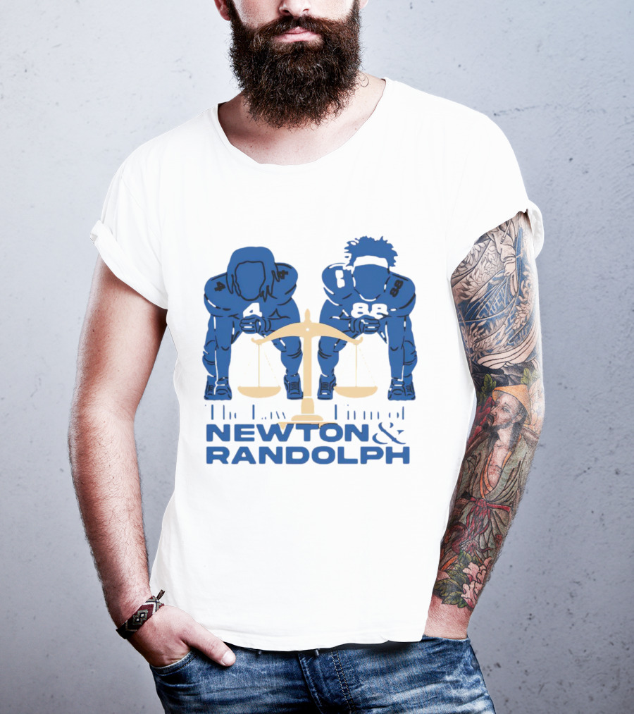 Johnny Newton And Keith Randolph The Law Firm Of Newton And Randolph Football Justice Scales T-Shirt