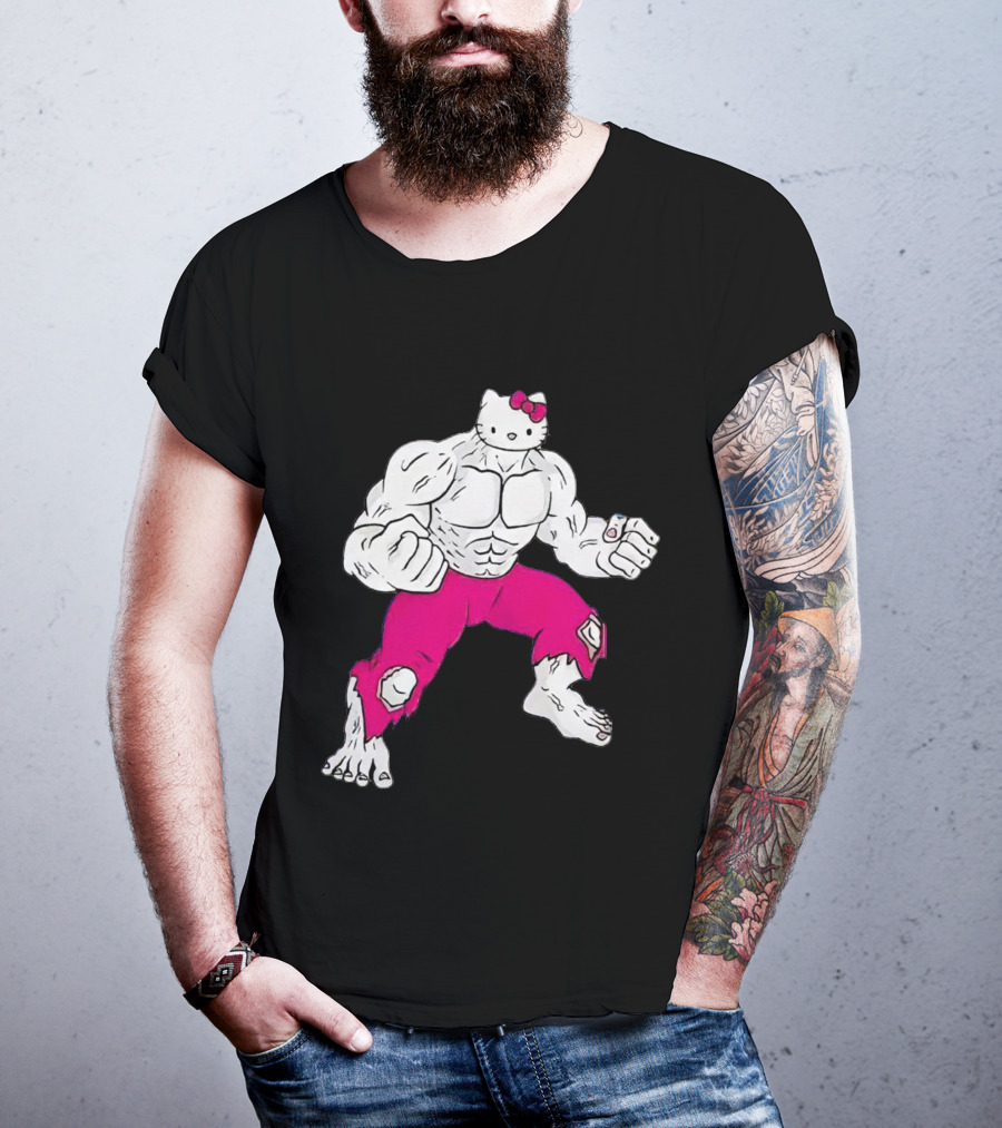 Hello Kitty Meets Hulk Crossover Mashup T-Shirt