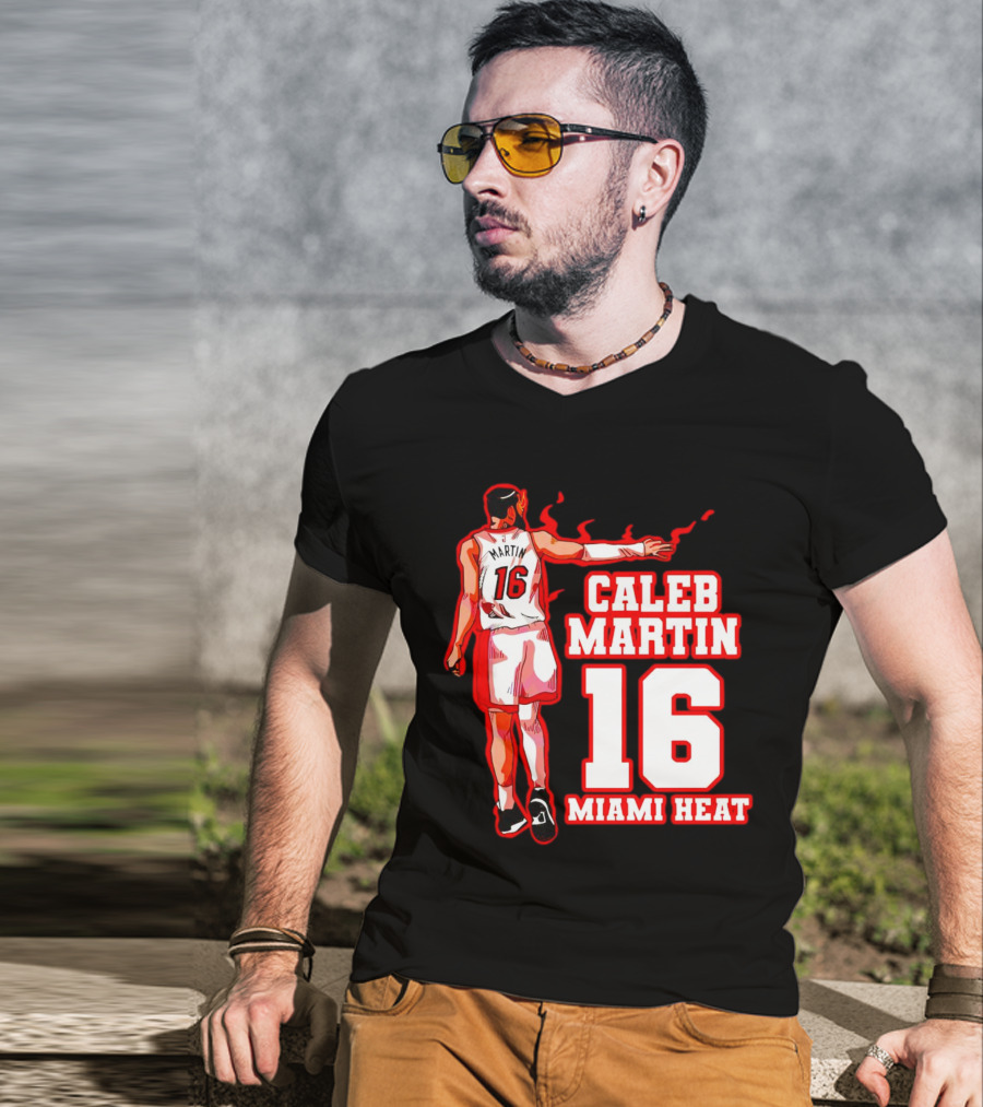 Caleb Martin 16 Miami Heat NBA Player T-Shirt