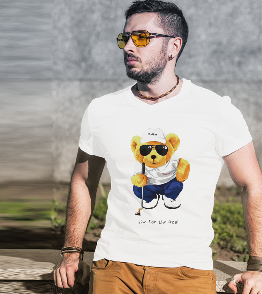 Golfer Bear Aim For The Goal T-Shirt
