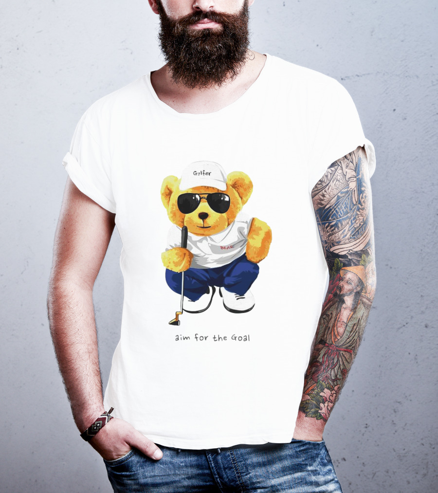 Golfer Bear Aim For The Goal T-Shirt