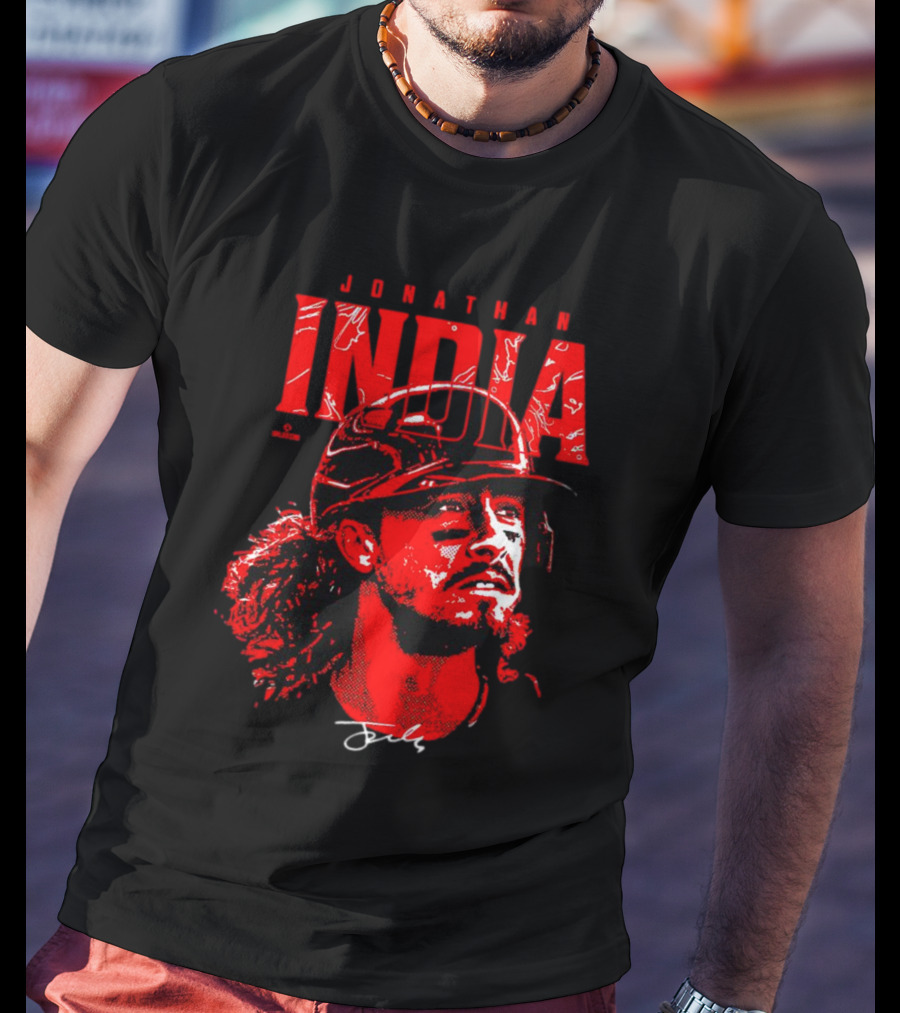 Jonathan India Cincinnati Reds Signature Face T-Shirt