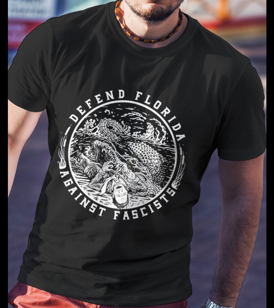 Defend Florida Against Fascists Alligator T-Shirt