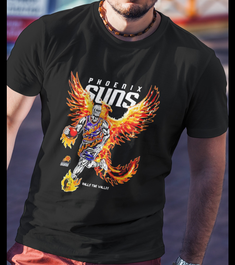 Phoenix Suns Flaming Basketball Phoenix Rally The Valley T-Shirt