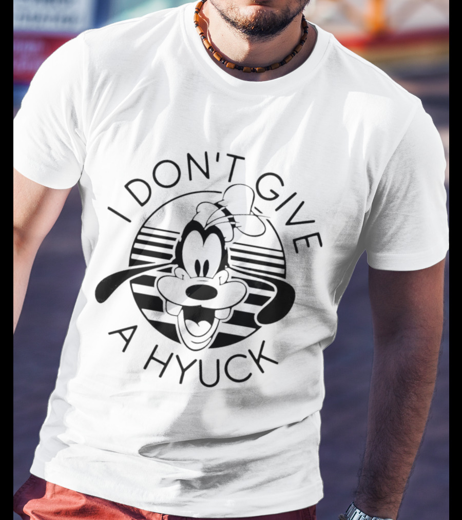 Goofy I Don't Give A Hyuck Retro Circle Face T-Shirt