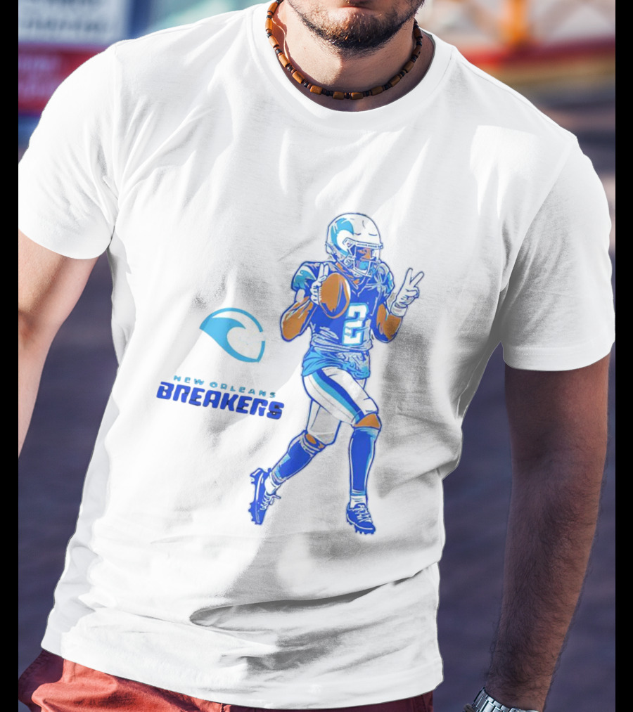Johnnie Dixon 2 New Orleans Breakers Football Deuces T-Shirt