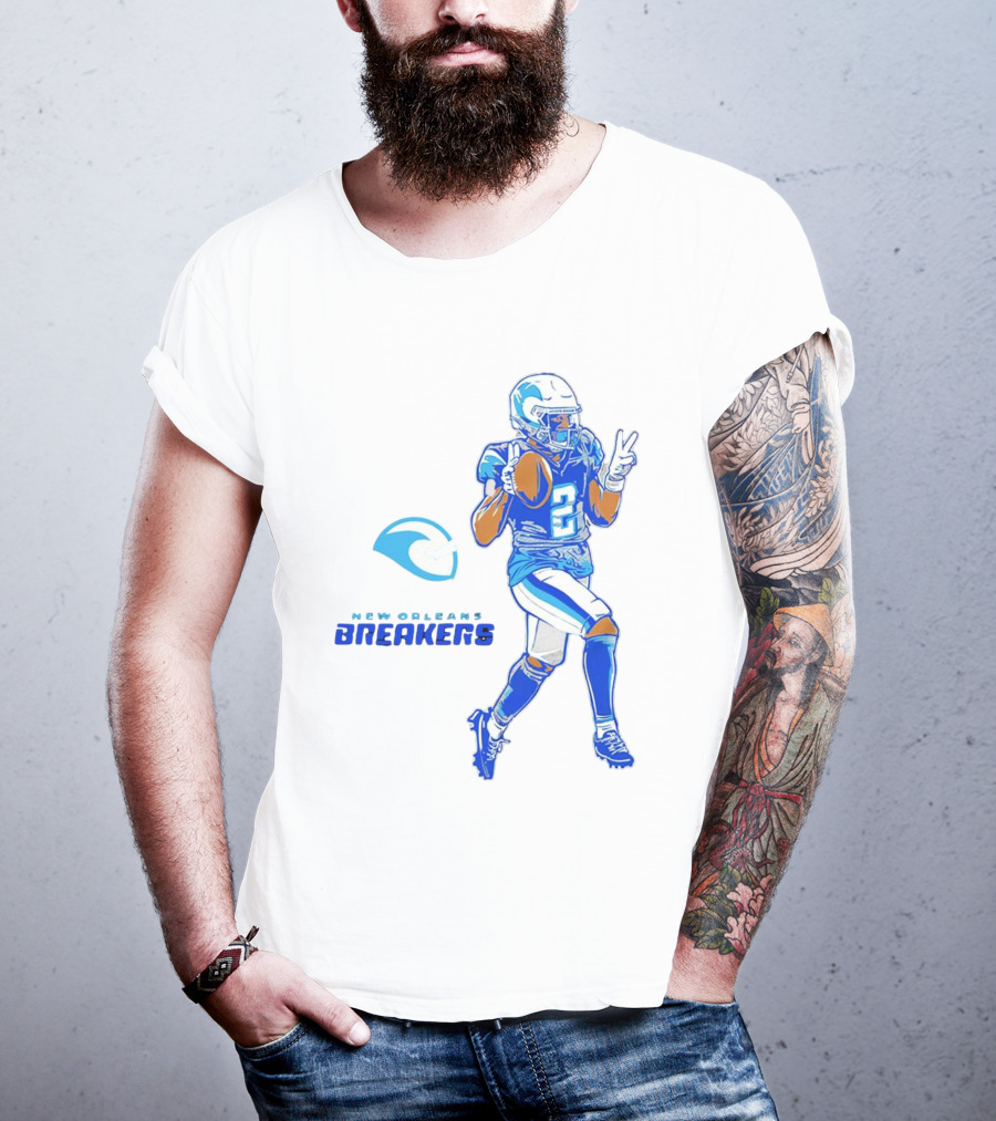 Johnnie Dixon 2 New Orleans Breakers Football Deuces T-Shirt