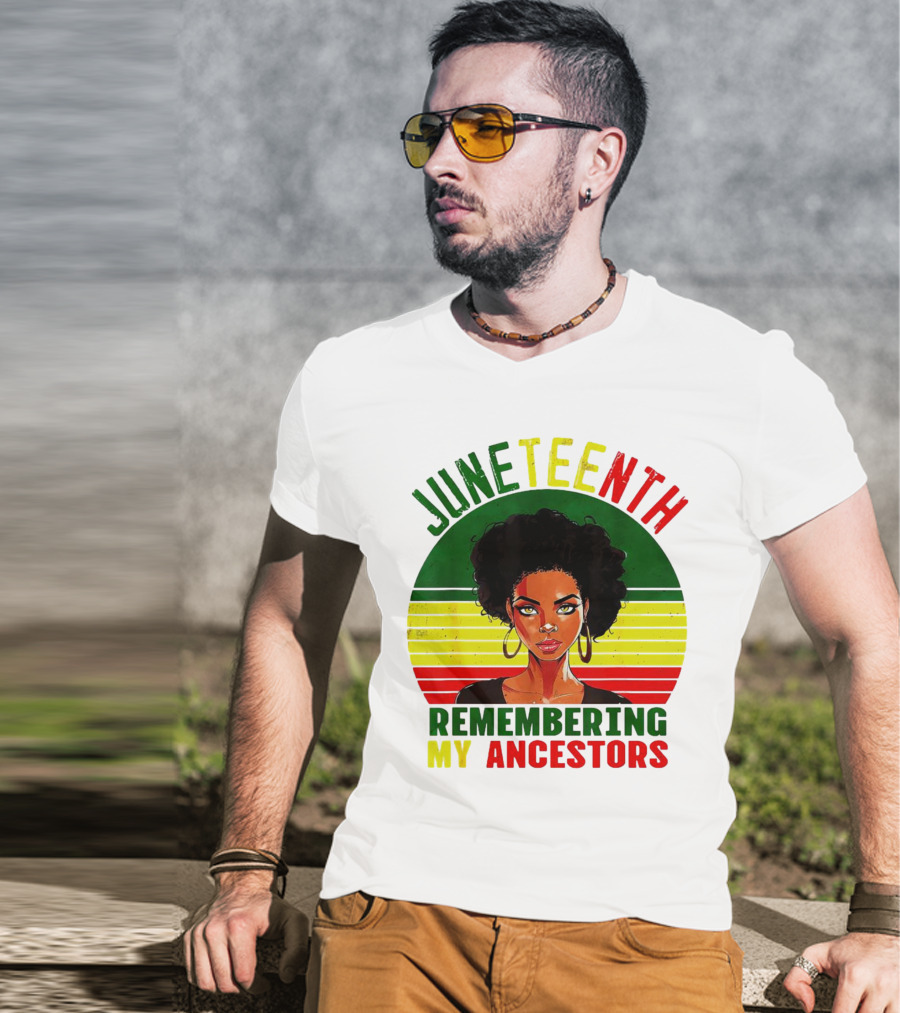 Juneteenth Remembering My Ancestors Black Women Loc'd Hair T-Shirt
