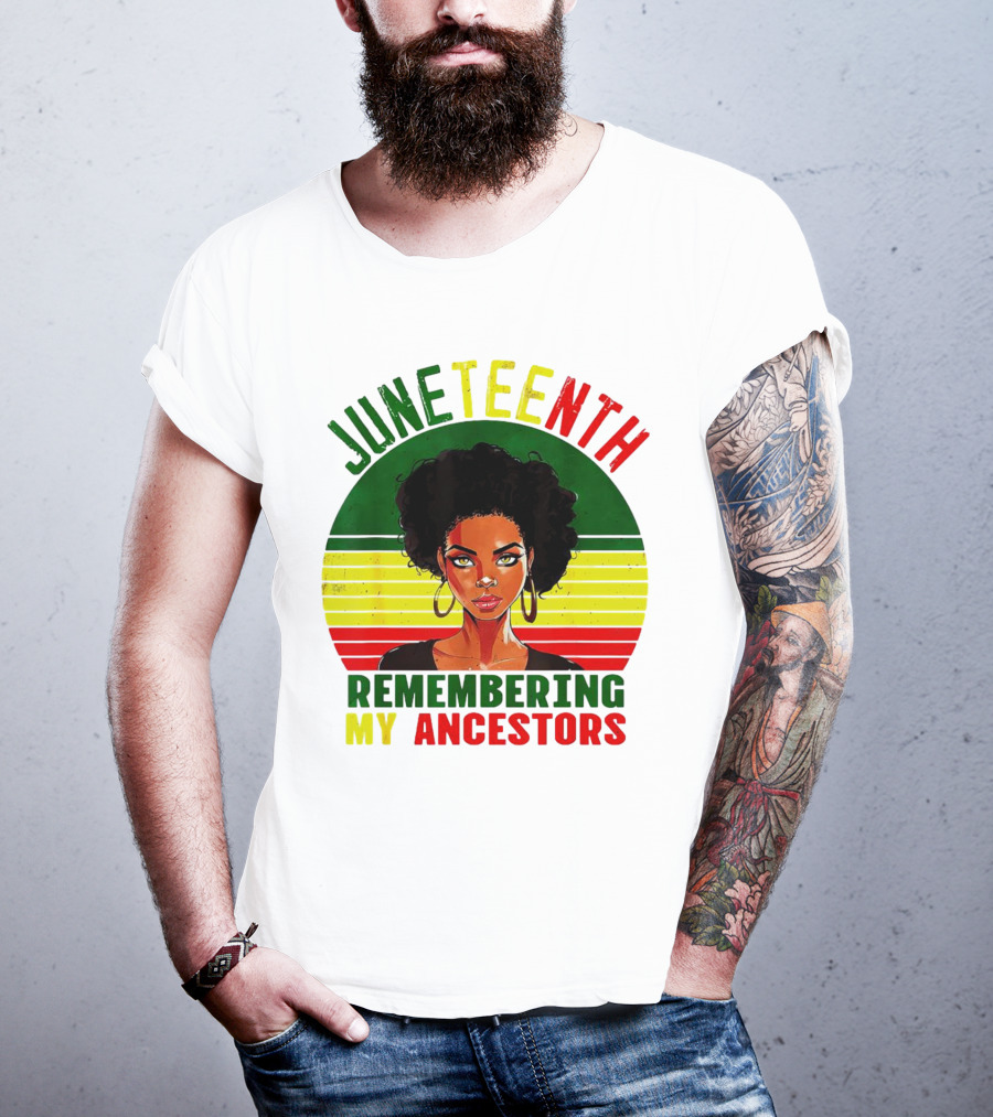 Juneteenth Remembering My Ancestors Black Women Loc'd Hair T-Shirt