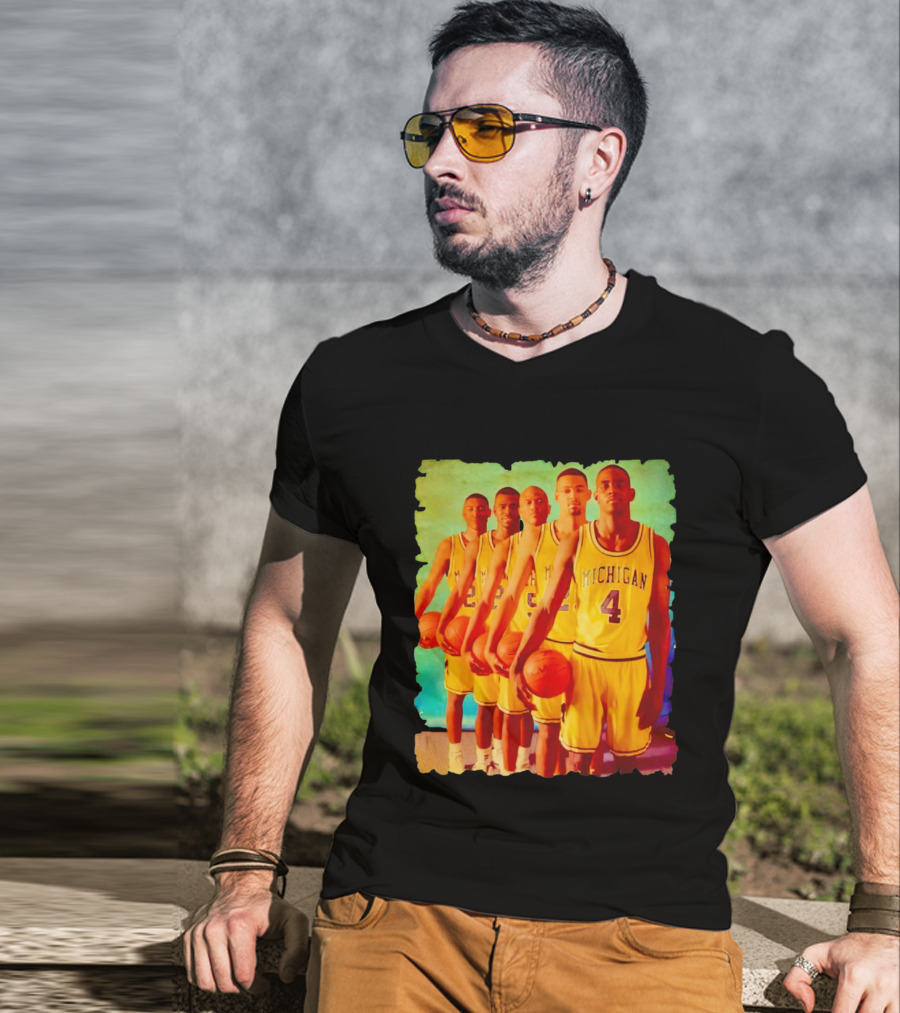 Michigan Wolverines Fab Five Historic Basketball Team T-Shirt