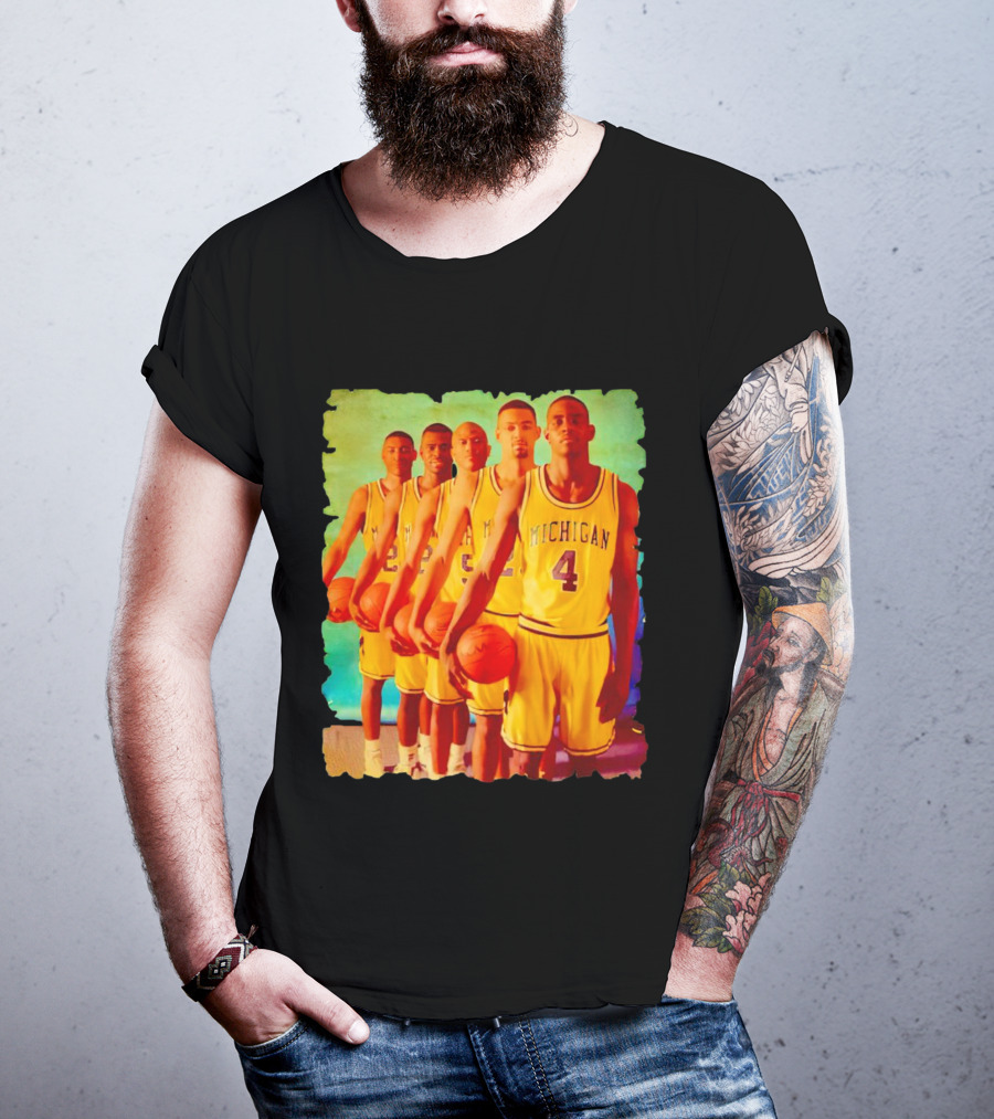 Michigan Wolverines Fab Five Historic Basketball Team T-Shirt