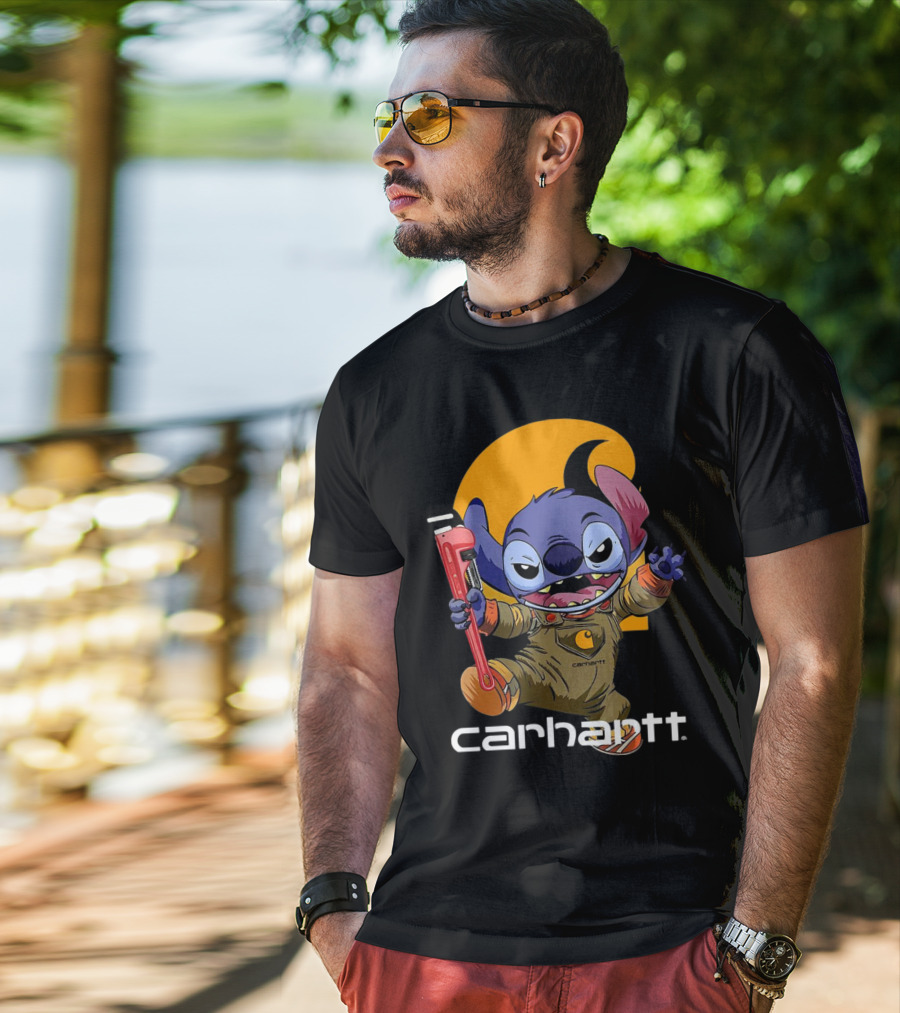 Stitch Carhartt Work In Progress Logo Crossover T-Shirt