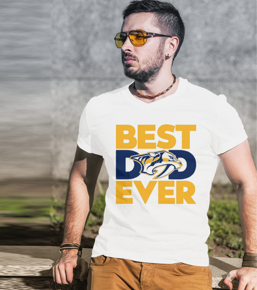 Best Dad Ever Nashville Predators NHL Fan T-Shirt