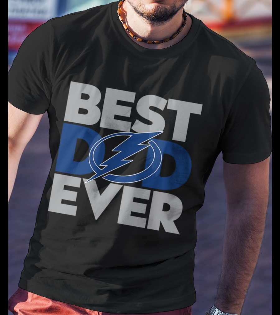 Best Dad Ever NHL Tampa Bay Lightning Bolt T-Shirt