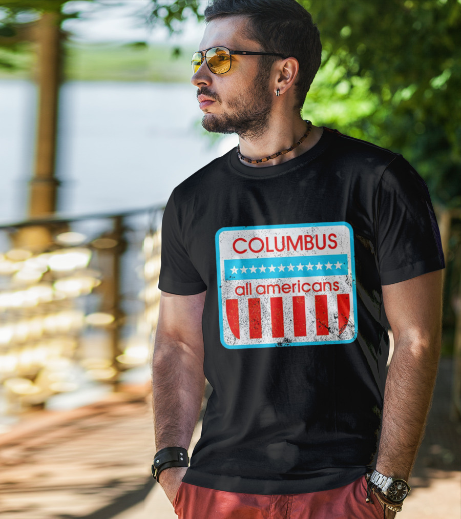 Columbus All Americans Stars And Stripes Softball T-Shirt