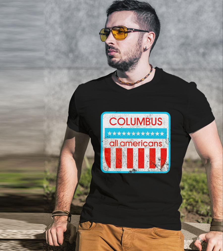 Columbus All Americans Stars And Stripes Softball T-Shirt