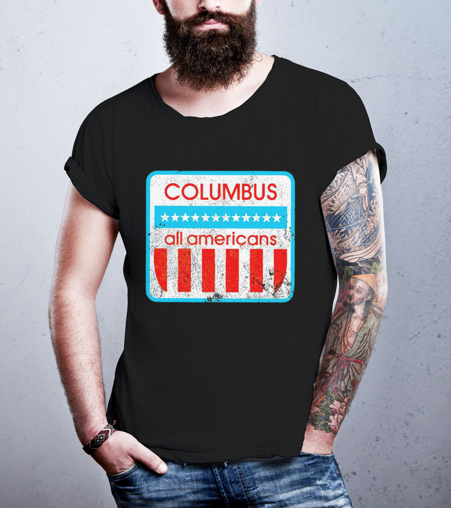 Columbus All Americans Stars And Stripes Softball T-Shirt