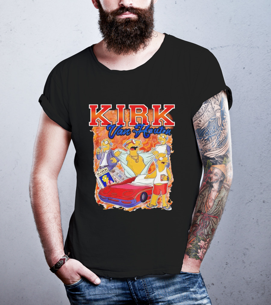 Kirk Van Houten Vintage Comic Car Flames Drink T-Shirt