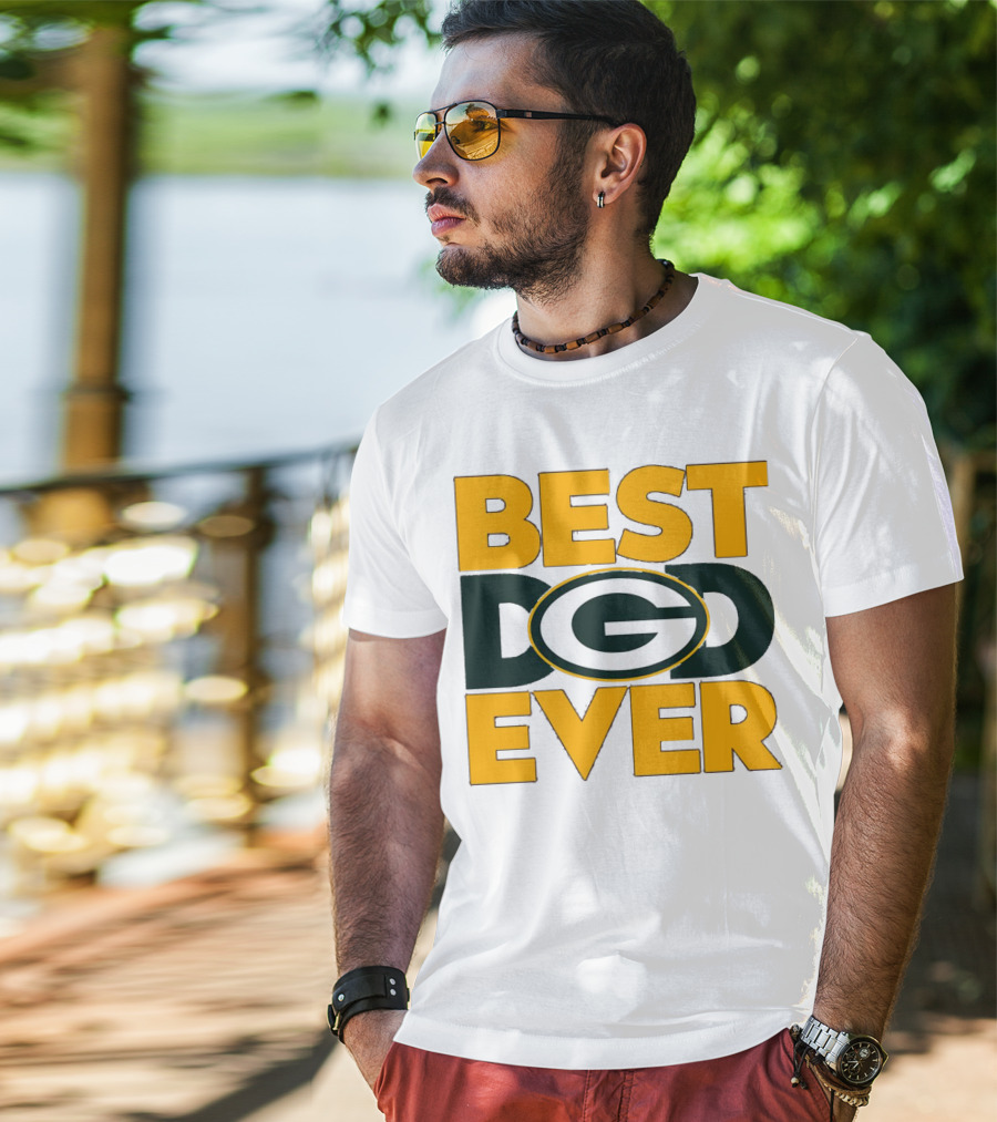 Best Dad Ever Green Bay Packers Logo NFL T-Shirt