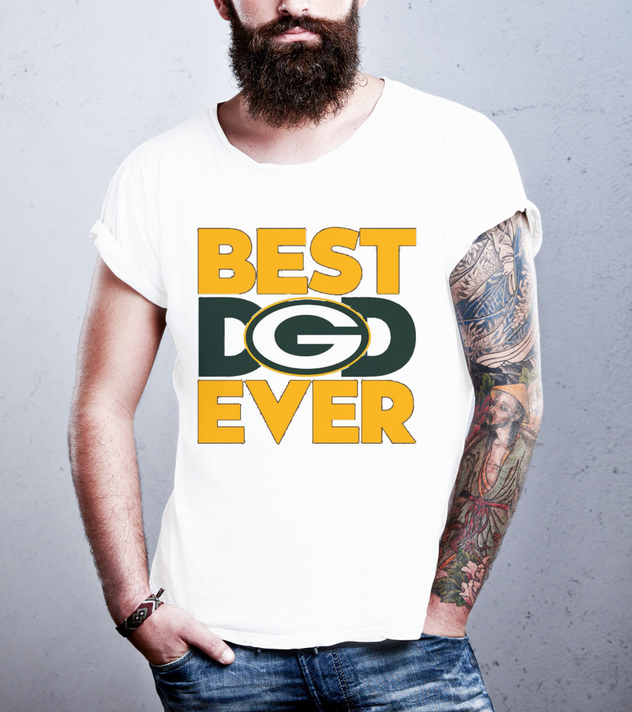 Best Dad Ever Green Bay Packers Logo NFL T-Shirt