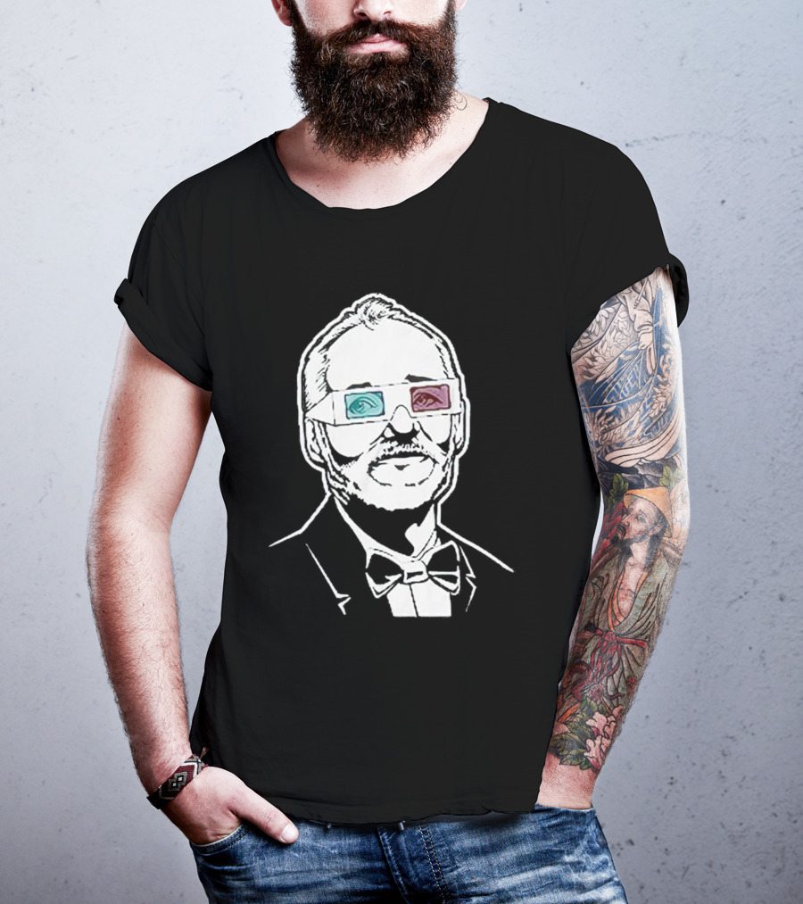 Black The Chivery Bill Murray BFM 3D Glasses T-Shirt