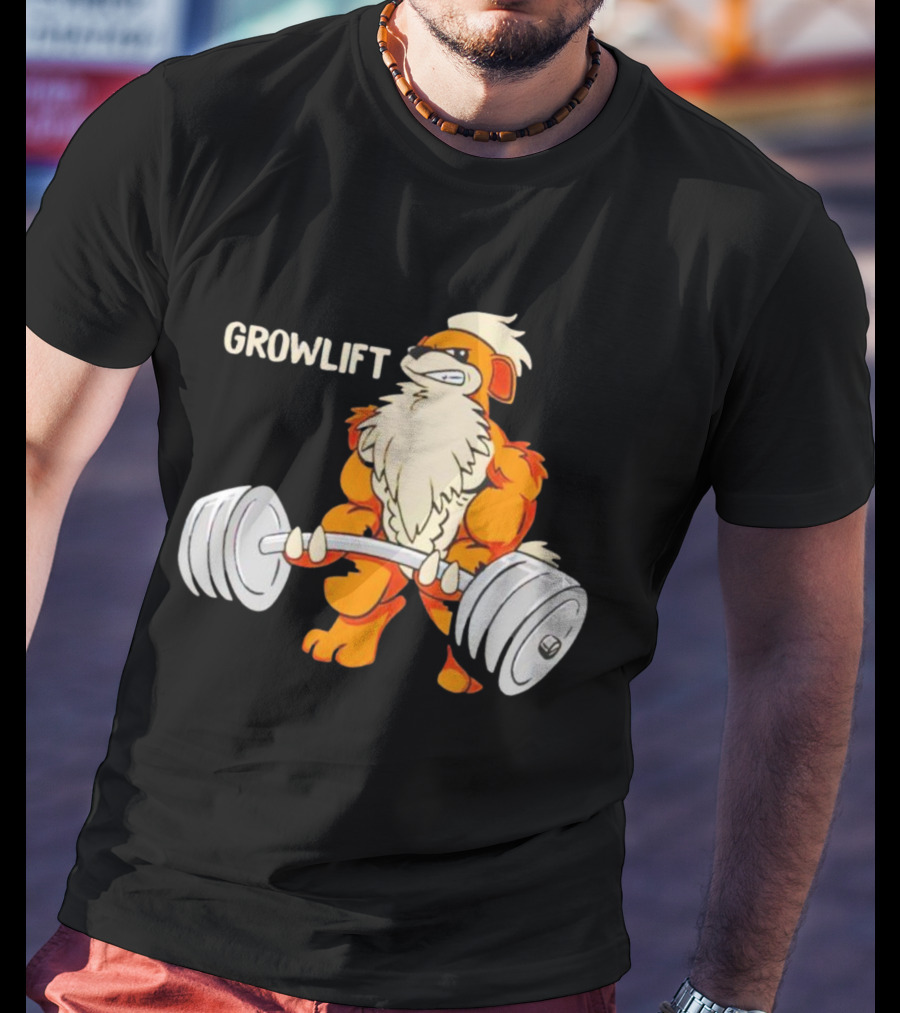 Growlift Lifting Barbell Cartoon Monster T-Shirt