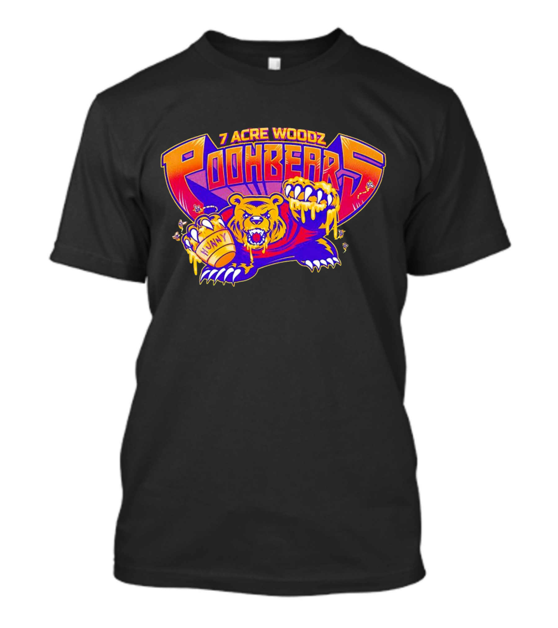 7 Acre Woodz Poohbearz Hunny Bear Roaring Claw T-Shirt