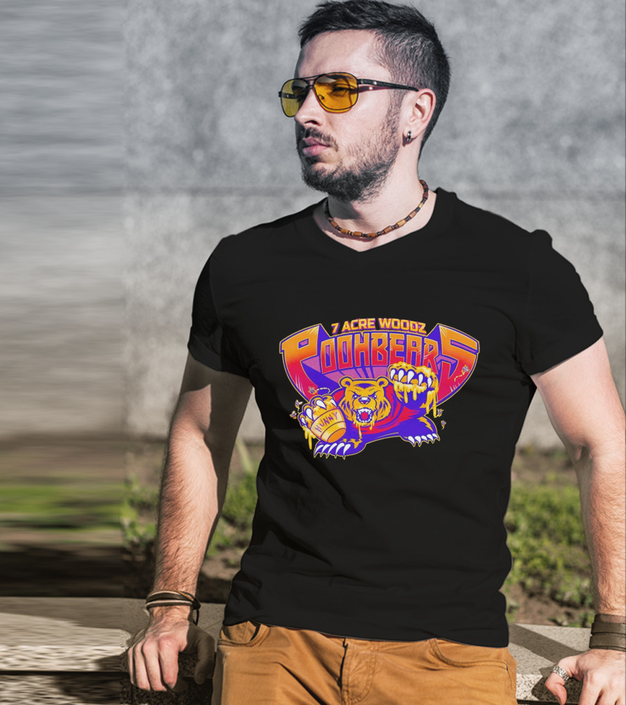 7 Acre Woodz Poohbearz Hunny Bear Roaring Claw T-Shirt