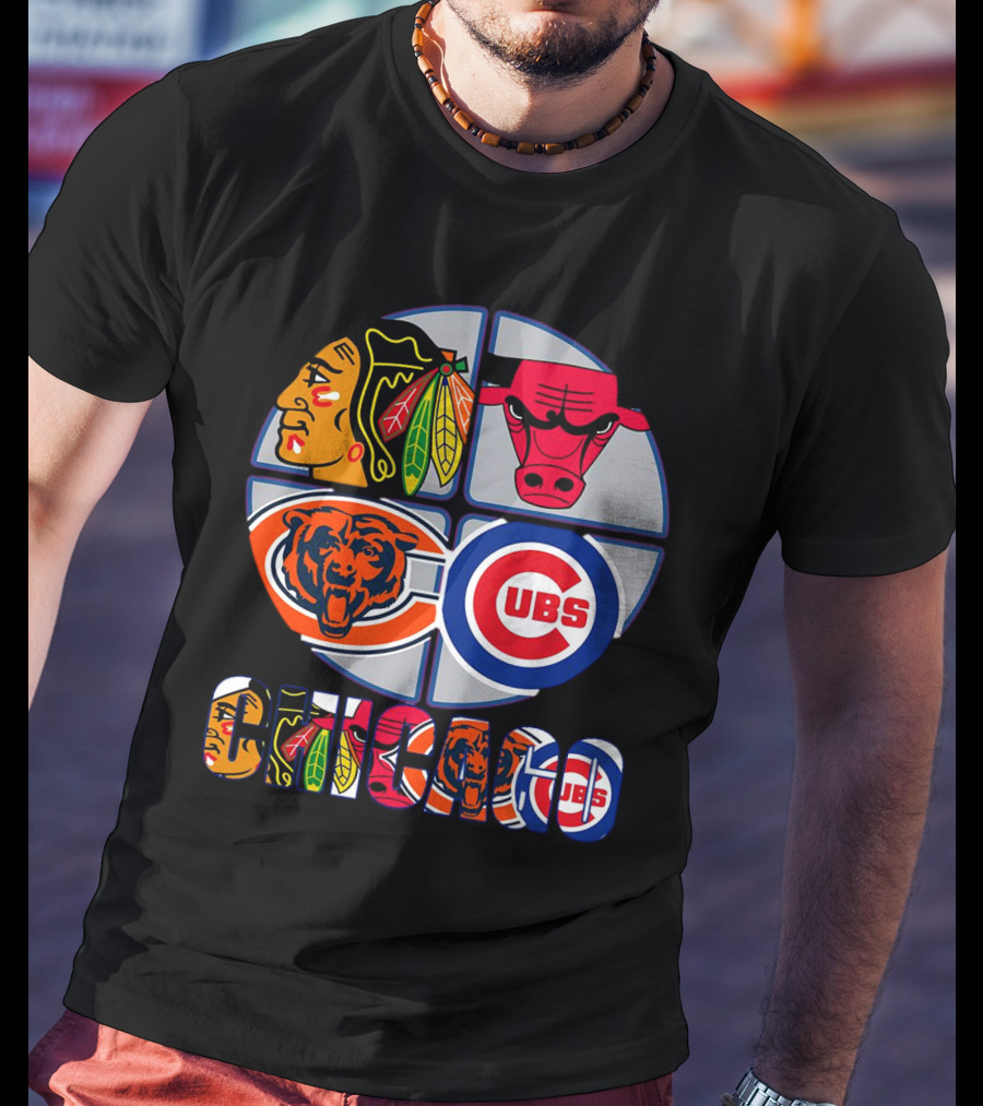 Chicago Sports Blackhawks Bulls Bears Cubs T-Shirt