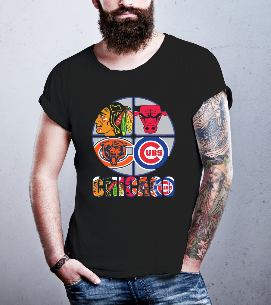 Chicago Sports Blackhawks Bulls Bears Cubs T-Shirt