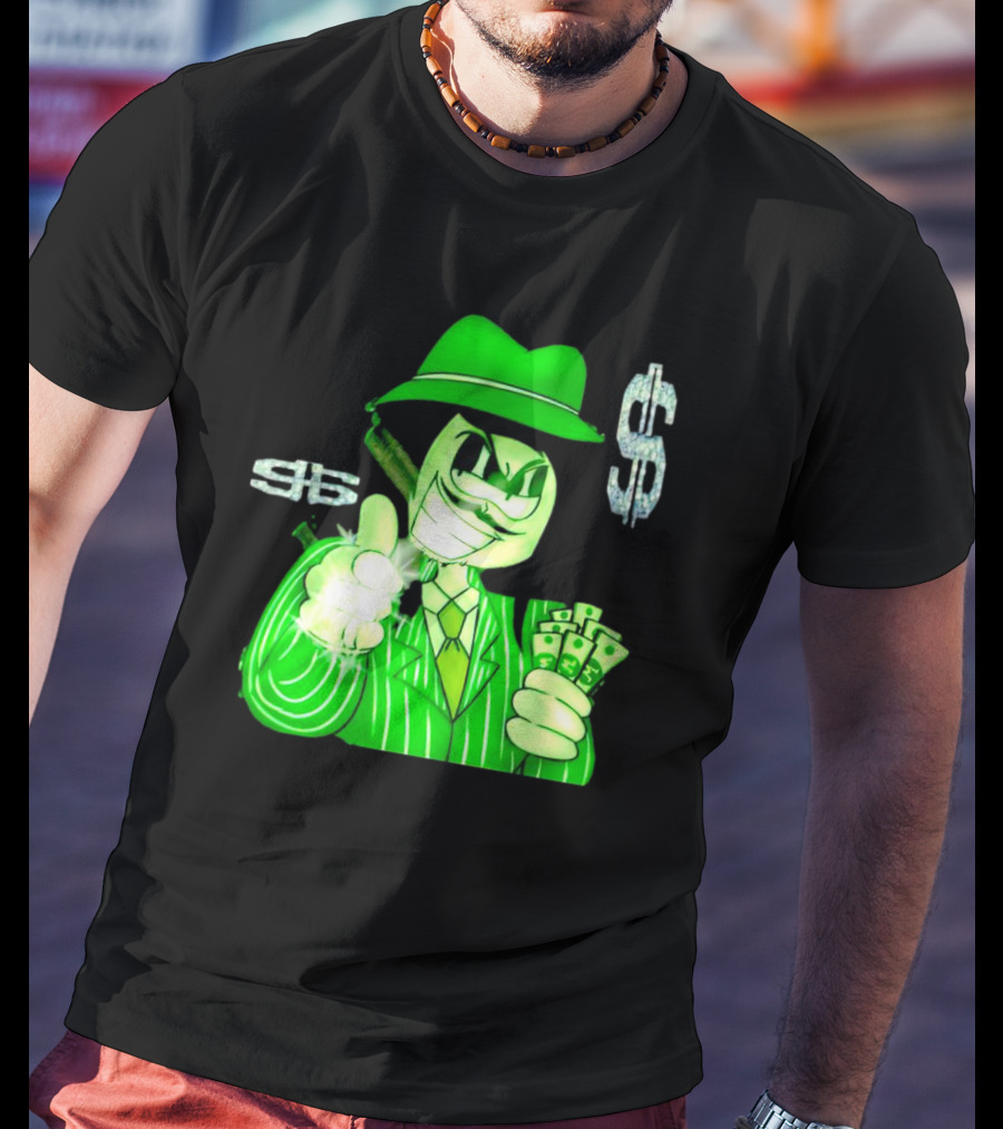 Gangsta Sponge Whang Dollar Suit Fedora Money T-Shirt