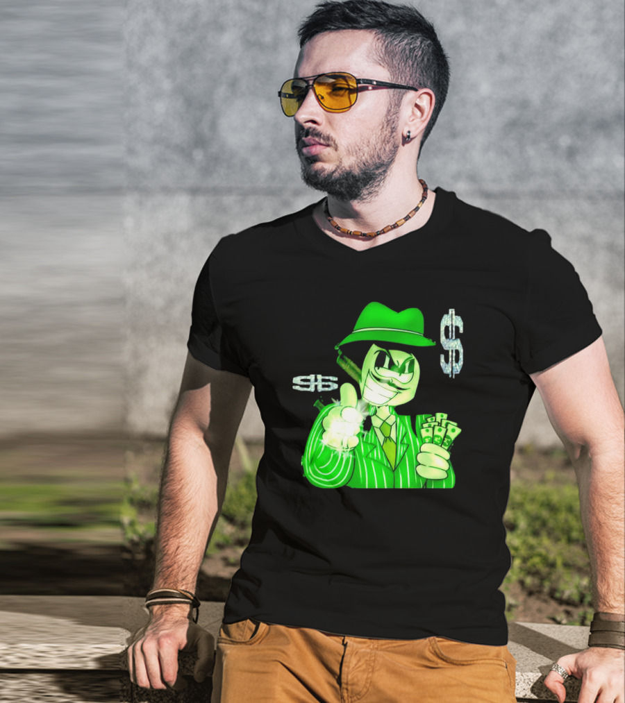 Gangsta Sponge Whang Dollar Suit Fedora Money T-Shirt